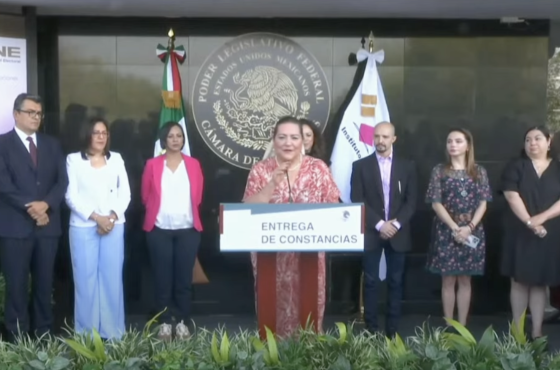 Consejera Presidenta Guadalupe Taddei en la entrega de constancias de mayoría y validez a diputaciones federales